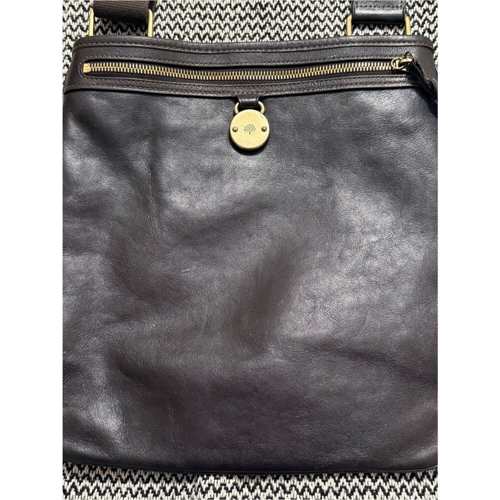Mulberry Rare Somerset Messenger Dark Brown Leather Bag with Brass Hardware - Picture 2 of 15